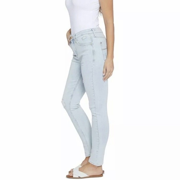 Seven7 5 POINTS -LIGHT BLUE Bombshell Ripped Skinny Jeans, US 12 NWT $89 - Picture 1 of 6